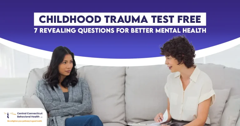 Childhood trauma test free – therapist talking with a woman during counseling session about past experiences and mental health healing.